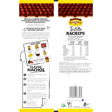 Old El Paso Nachips Tortilla Nacho Corn Chips Original 300g