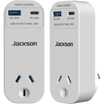 Jackson 20W USB Adaptor Twin 2 pack