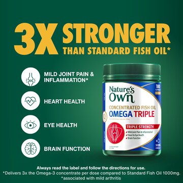 Nature's Own Concentrated Fish Oil Capsules Omega Triple 180 pack