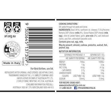 Providore Italian Basil Pecorino & Pine Nut Pesto 190g