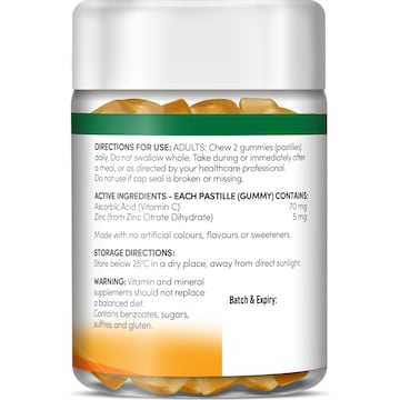 Wellbod Adult Vitamin C + Zinc Gummies 60 pack