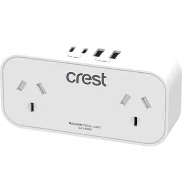 Crest Multi USB Power Adaptor USB-C & USB-A each