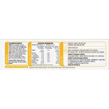 Arnott's Shapes Light & Crispy Cheddar Cheese Crackers 120g