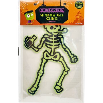 Halloween Window Gel Cling Skeleton each