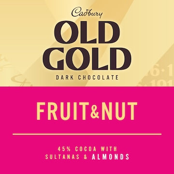 Cadbury Old Gold Fruit & Nut Dark Chocolate Block 170g