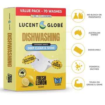 Lucent Globe Dishwashing Sheets Lemon 70 pack