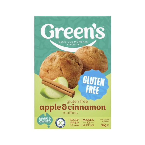 GREENS GLUTEN FREE APPLE & CINNAMON MUFFIN MIX 385G