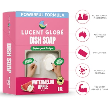 Lucent Globe Dish Soap Sheets Watermelon Apple 60 pack
