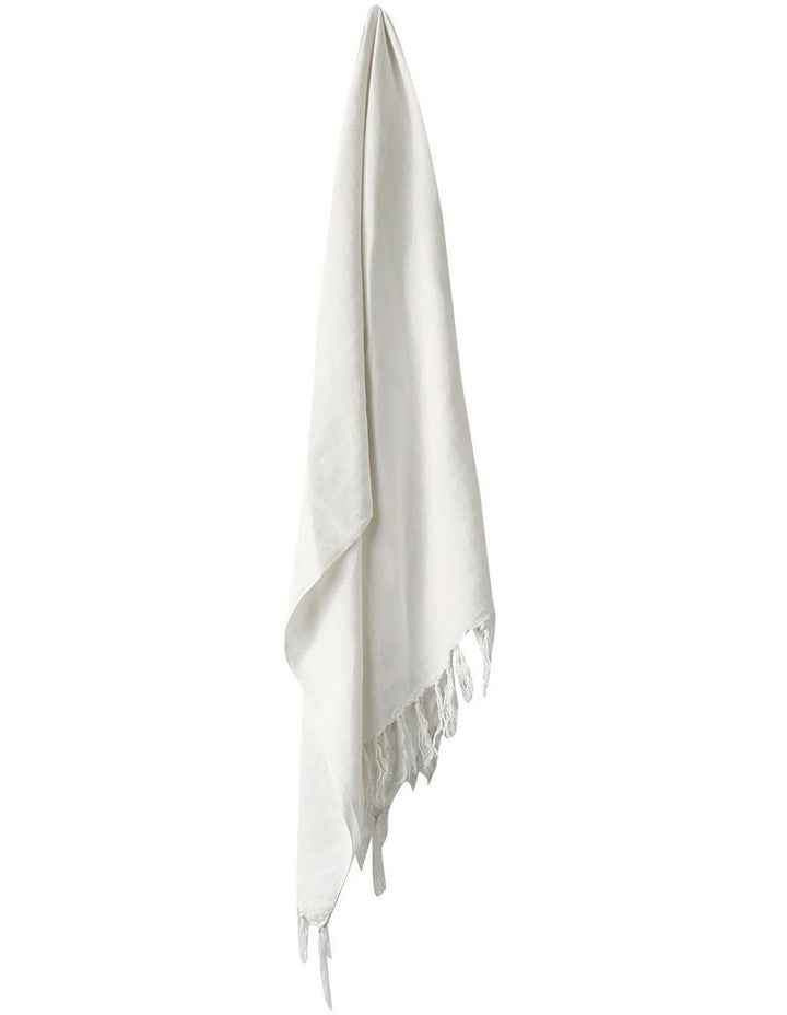 Vintage Linen Fringe Throw in Marshmallow
