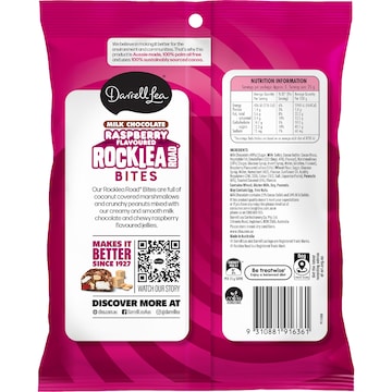 Darrell Lea Milk Chocolate Raspberry Flavoured Rocklea Road Bites 140g