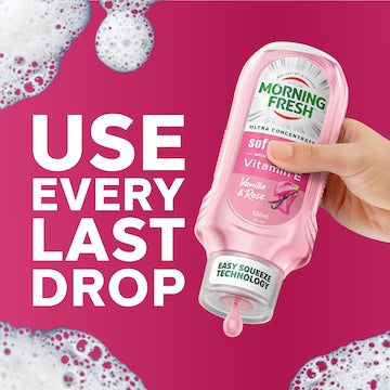 Morning Fresh Soft Hands Squeeze Dishwashing Liquid Vanilla & Rose 550mL