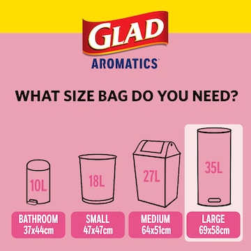 Glad Aromatics Cherry Blossom Large Kitchen Tidy Bags 20 pack
