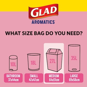Glad Aromatics Cherry Blossom Medium Kitchen Tidy Bags 28 pack