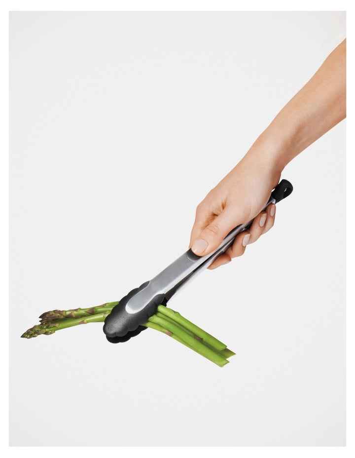 Good Grips Stainless Steel Tongs 23cm in Silver/Black