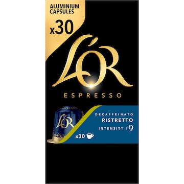 L'OR Decaf Ristretto Coffee Pods Nespresso Compatible 30 pack