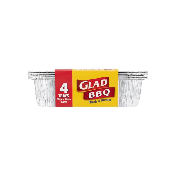GLAD TRAYS BBQ LARGE 4PK