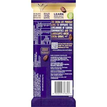 Cadbury Baking 45% Dark Chocolate Block 165g