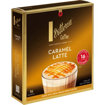 Vittoria Caramel Latte Sachets 16 pack
