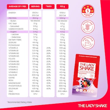 The Lady Shake Mixed Berry Powder 560g
