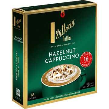 Vittoria Hazelnut Cappuccino Sachets 16 pack