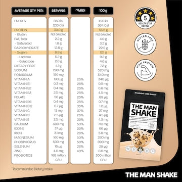 The Man Shake Choc Chip Cookie Dough Powder 560g