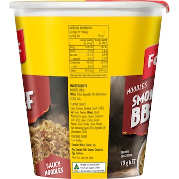 Fantastic Noodle Cup Smokehouse BBQ Beef 70g