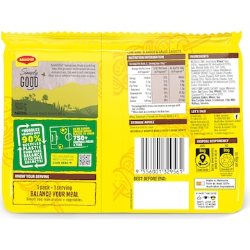Maggi 2 Minute Noodles Sweet & Smokey Barbecue 360g 5 pack