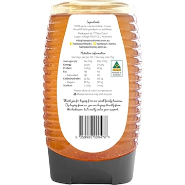 Hampson Honey Australian Raw Honey Squeeze 1kg