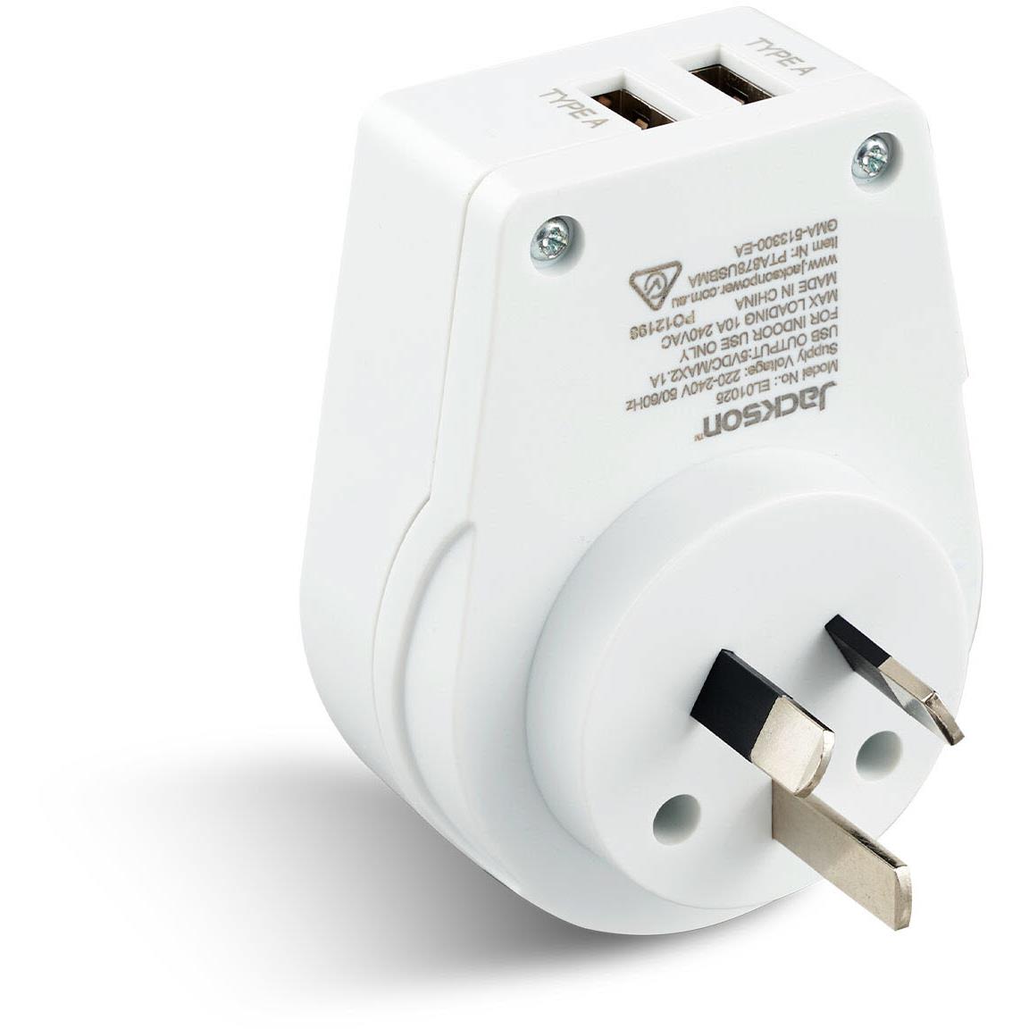 Jackson Inbound Travel Adapter with USB-A UK & USA Slim