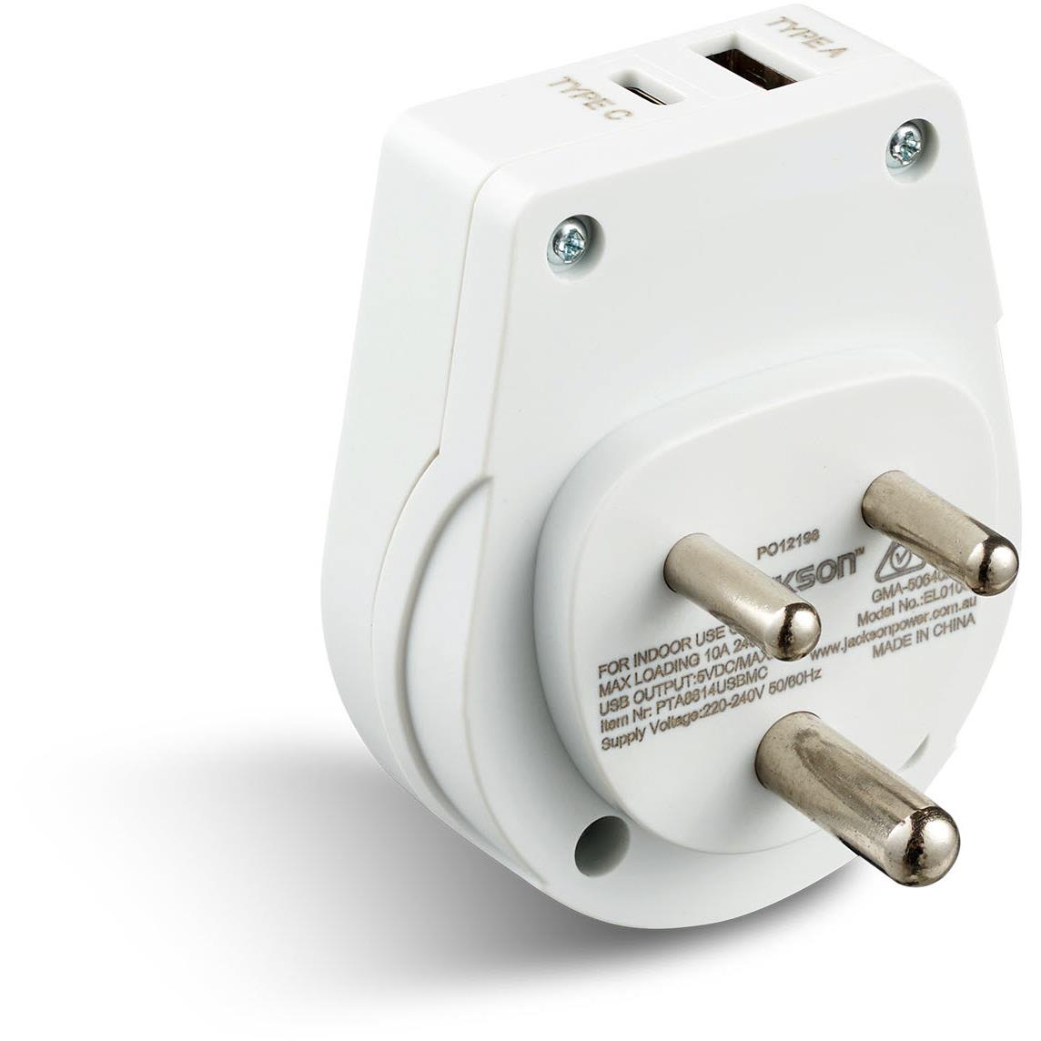Jackson Outbound Travel Adapter with USB-C India Slim