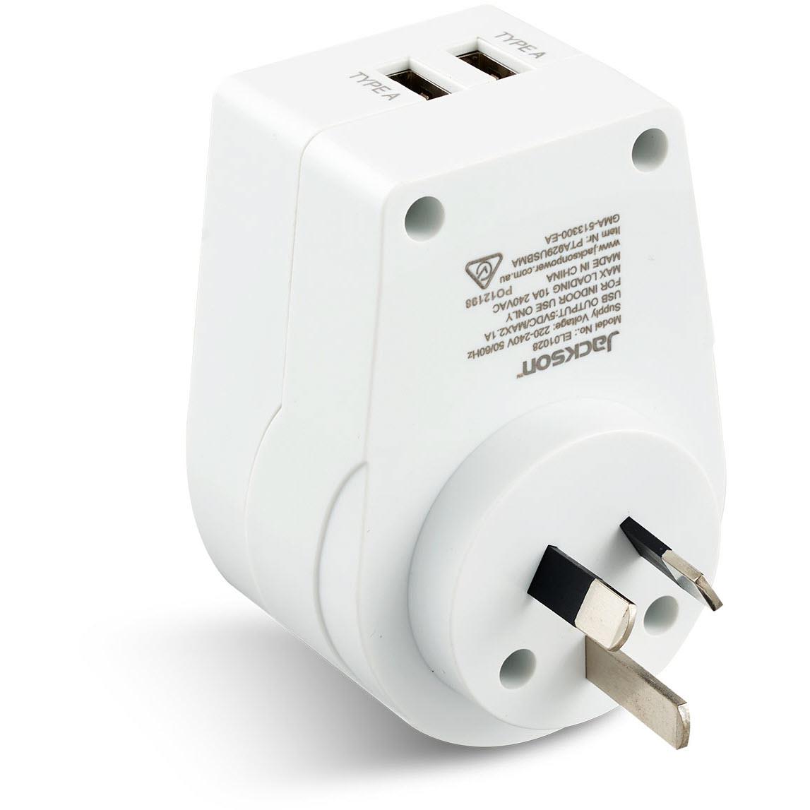 Jackson Inbound Travel Adapter with USB-A Europe, USA & Japan Slim