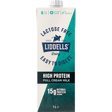 Liddells Lactose Free High Protein Full Cream Long Life Milk 1L