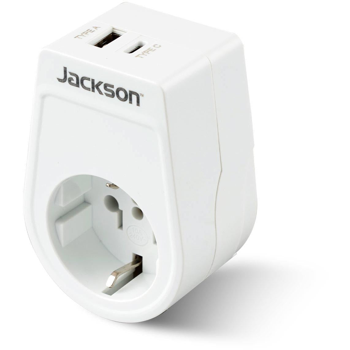 Jackson Inbound Travel Adapter with USB-A/C Europe, USA & Japan Slim
