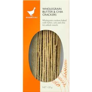 Essential Wholegrain Butter & Chia Crackers 120g