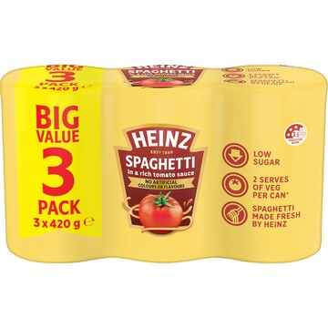 Heinz Spaghetti In Tomato Sauce 420g x 3 pack