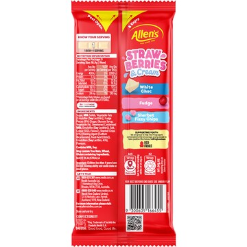 Allen's Strawberries & Cream White Choc Block 170g