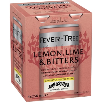 Fever-Tree Lemon Lime & Bitters Cans 250mL x 4 pack