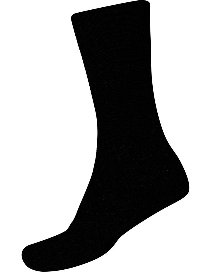Cushion Foot Merino Blend Health Sock in Black