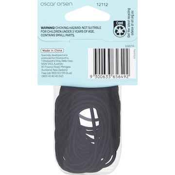 Oscar Orsen Large Thin Hair Elastics Black 30 pack