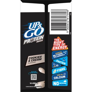 Up&Go Protein Energize Liquid Breakfast Cookies & Cream 250mL x 12 pack