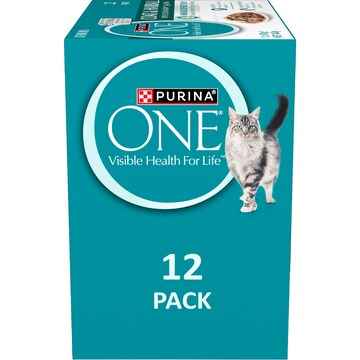 Purina One Coat & Hairball Wet Cat Food Chicken In Gravy 70g x 12 pack