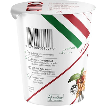 Attimo Instant Pasta Cup Tomato Basil & Mozzarella Fusilli 70g