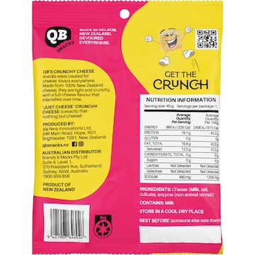 QB Snacks Crunchy Cheese 40g