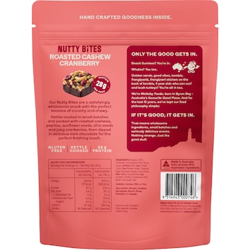 Wallaby Nutty Bites Roasted Cashew Cranberry 120g