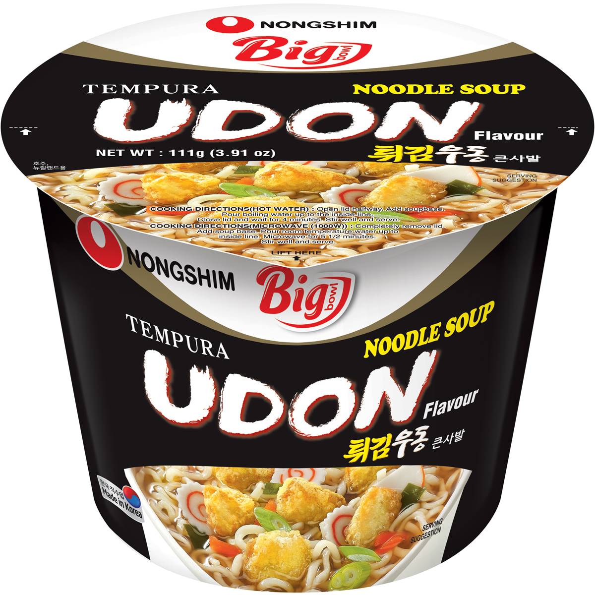 Nongshim Big Bowl Tempura Udon Noodle Soup 111g