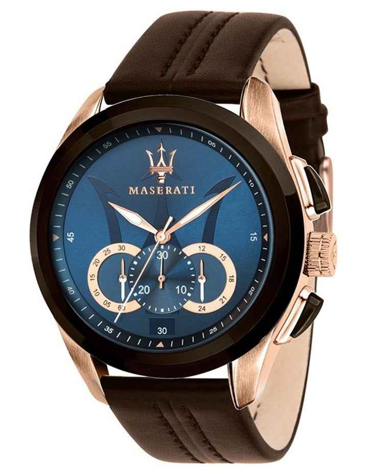 Traguardo Blue Leather Chronograph Watch R8871612024