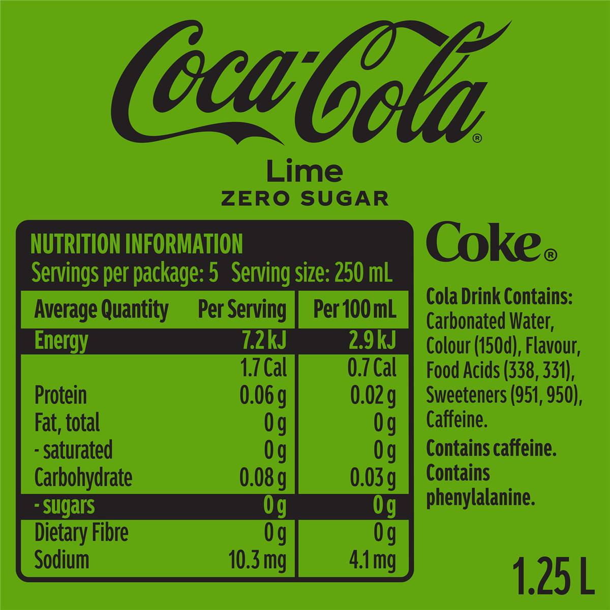 Coca-Cola Lime Zero Sugar 1.2l