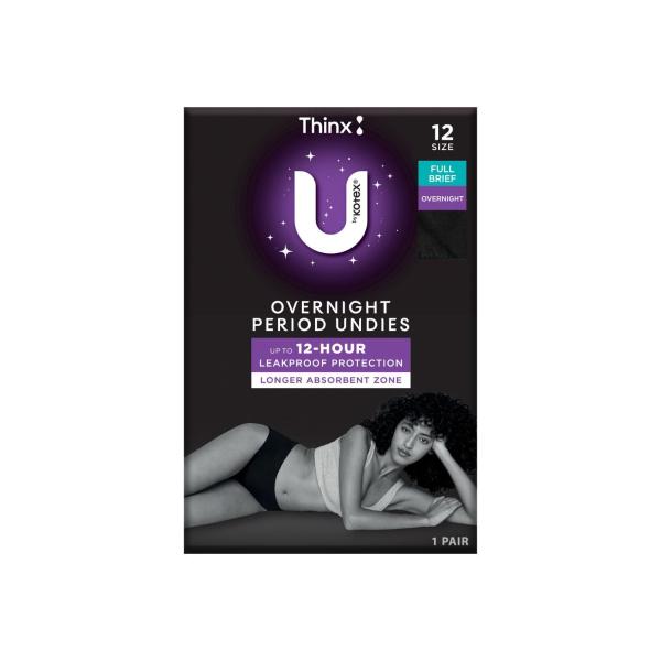 Overnight Period Underwear Brief Black Size 12