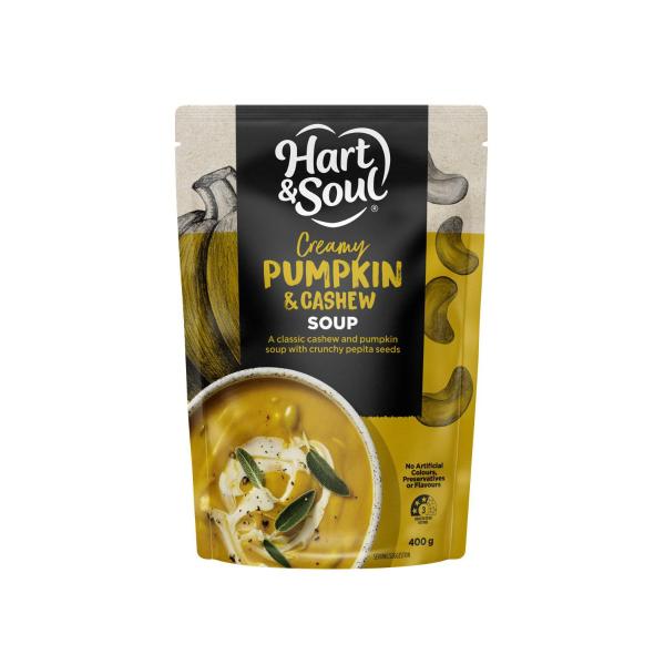 HART & SOUL POUCH SOUP PUMPKIN & CASHEW 400G