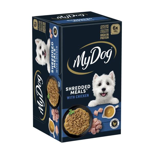 Shredded Meals Chicken Dog Food 6x100g